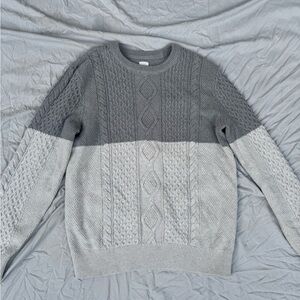 GAP Men's Crewneck Sweater in Light and Dark Gray